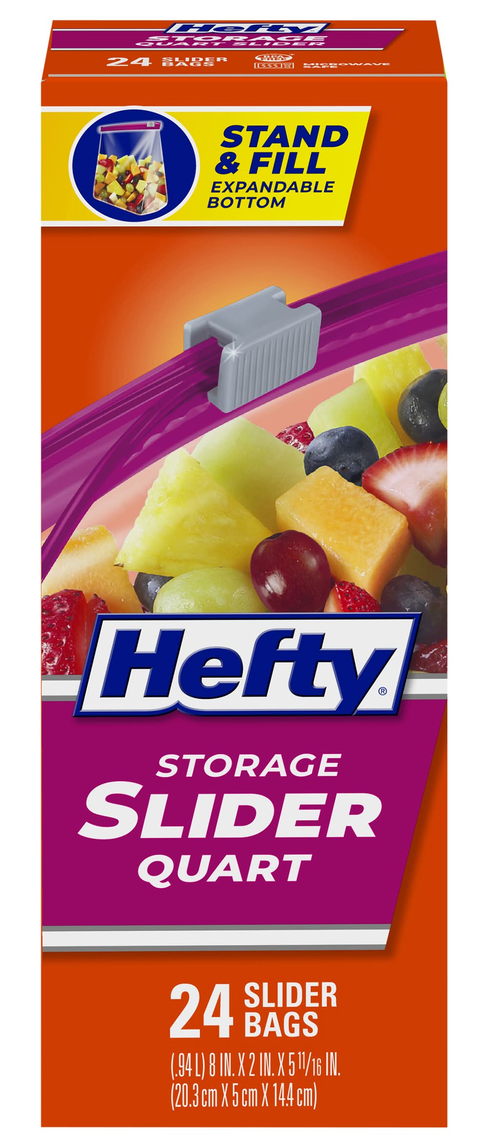 Hefty Quart Storage Slider Bags, Clear (24 ct)