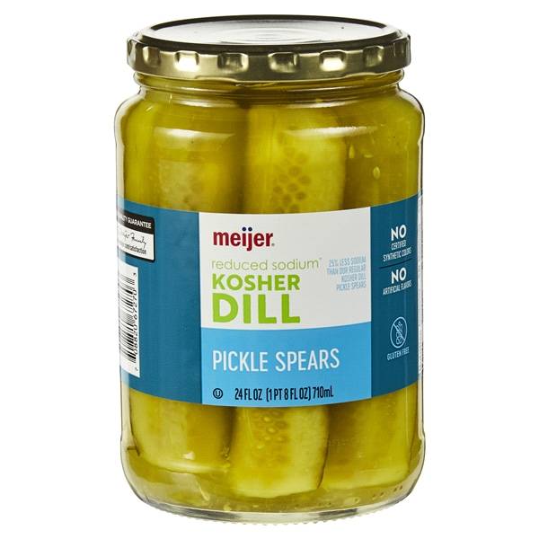 Meijer Reduced Sodium Kosher Dill Pickle Spears (24 oz)