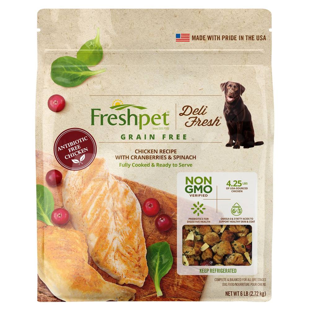 Freshpet Deli Fresh Chicken Recipe Cranberries & Spinach Dog Food (6 lbs)