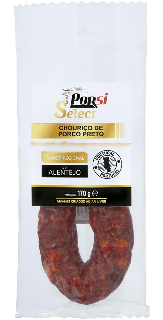 Porsi Select - Chouriço de porco preto, embalagem de 170g