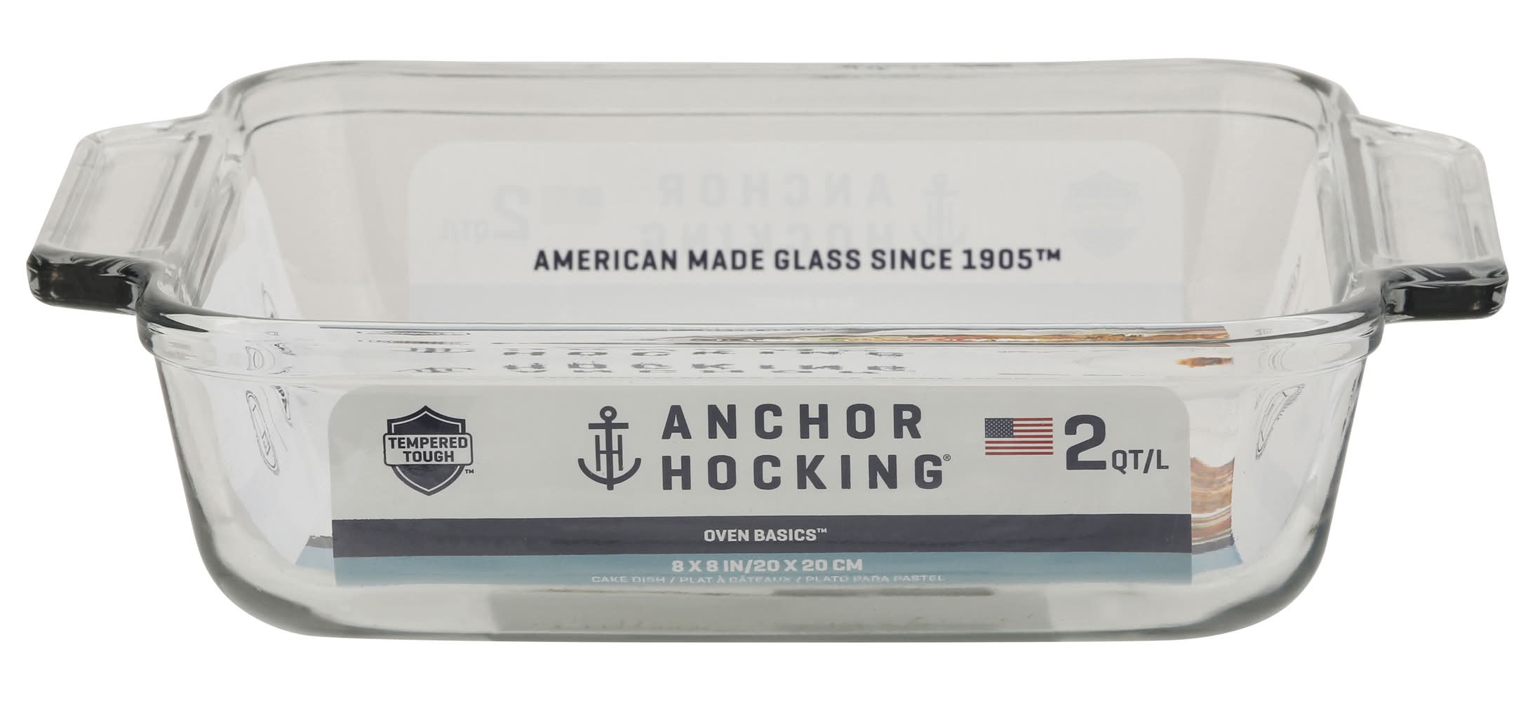 Anchor Hocking Glass Baking Dish 2 Liter Capacity, 8 x 8"