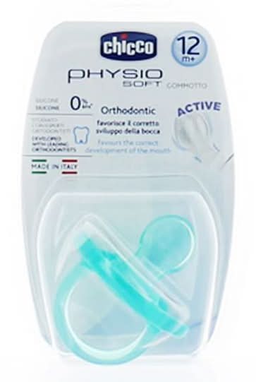 Chupeta Physiosoft Azul Silicone + 12 Meses Chicco 1 un