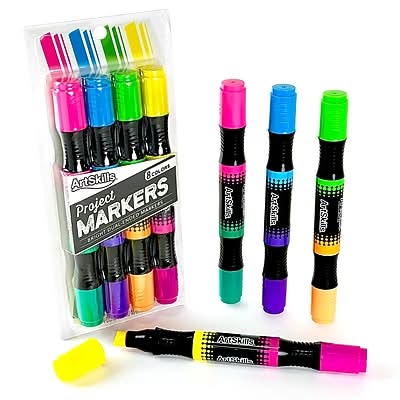 ArtSkills Washable Markers, Chisel Tip, Assorted Colors, 4/Pack (PA-1212)