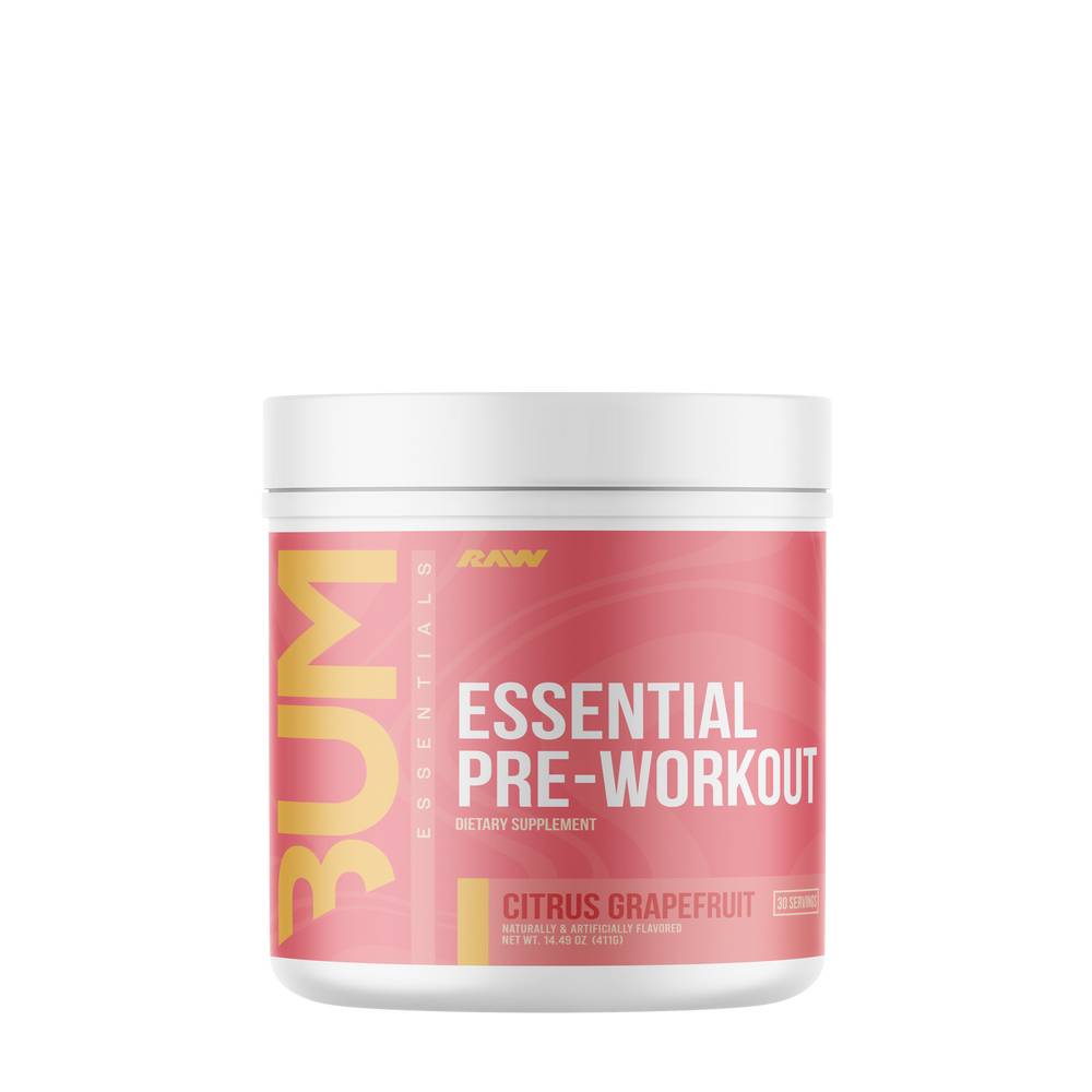 RAW Nutrition Essential Pre-Workout Powder, Citrus Grapefruit (14.49 oz)