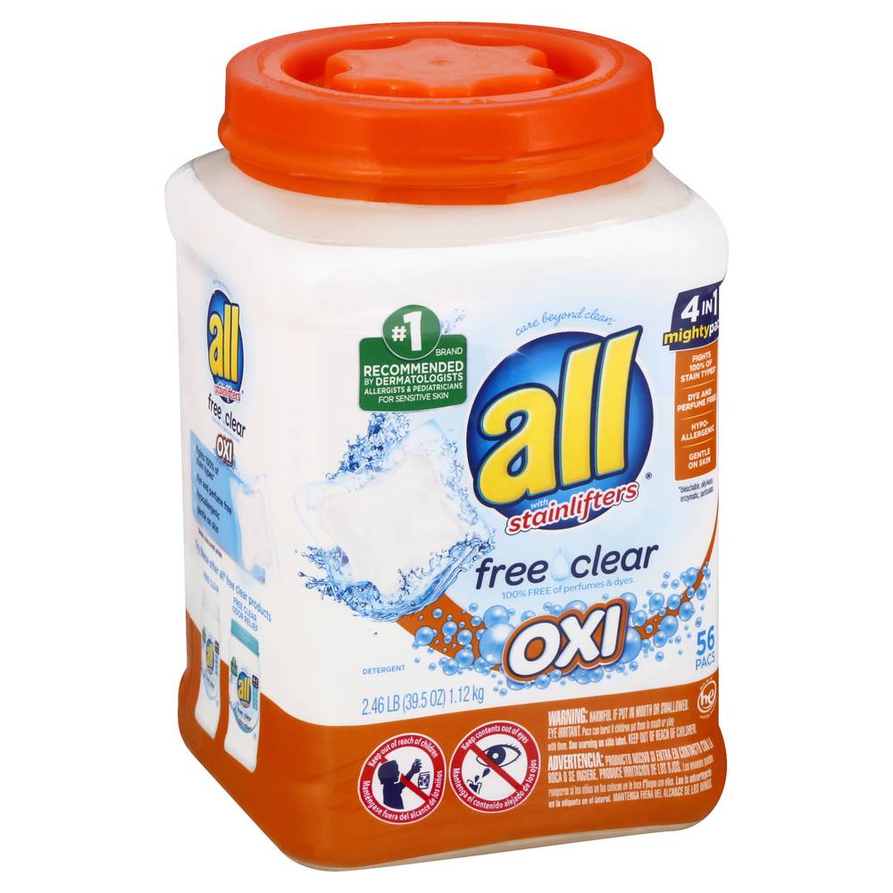 All Free & Clear Oxi Detergent With Stainlifter Pacs (2.47 lbs)