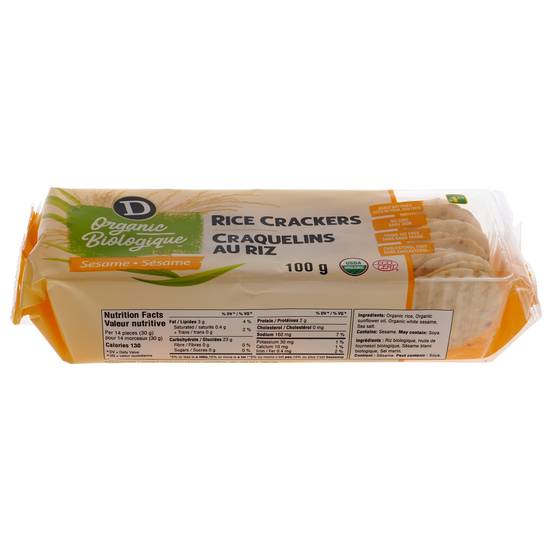 D Organic Organic Rice Crackers - Sesame (100 g)