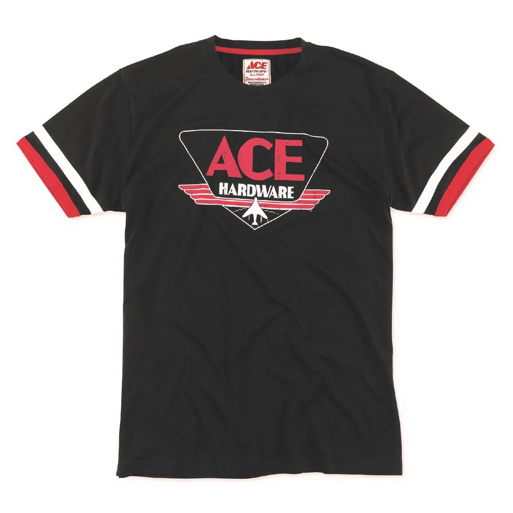 Ace Vintage Threads Xl Short Sleeve Men'S Crew Neck Black Tee Shirt