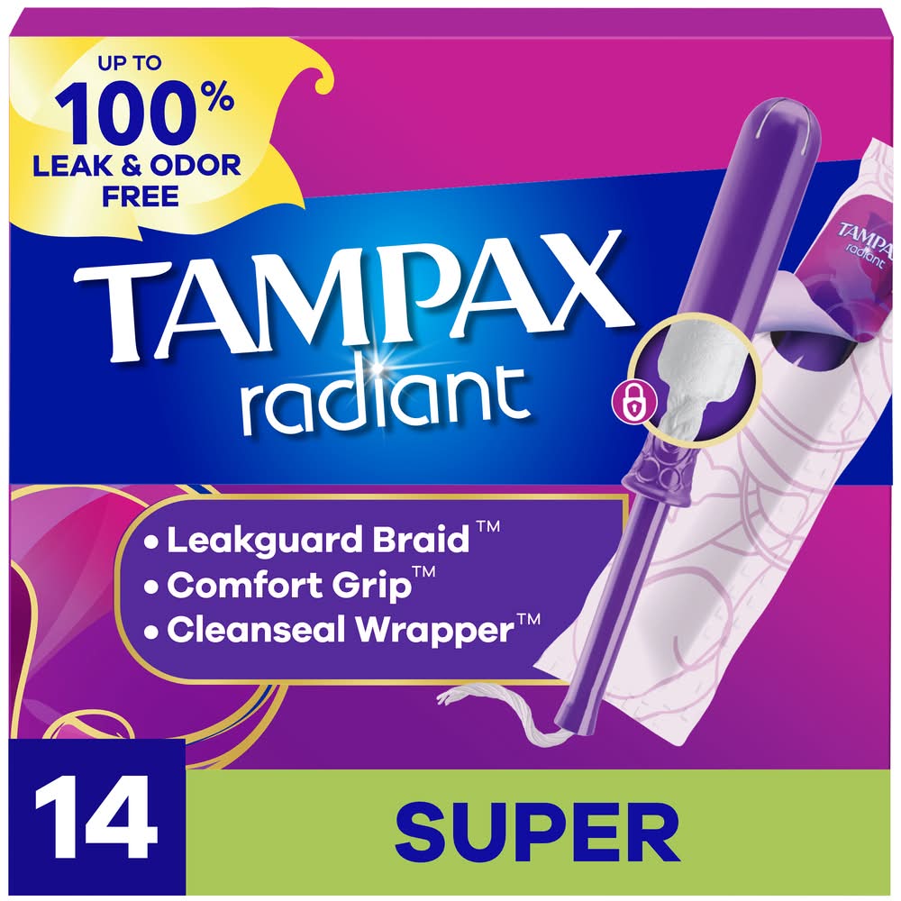 Tampax Radiant Super Absorbency Tampons, S (14 ct)