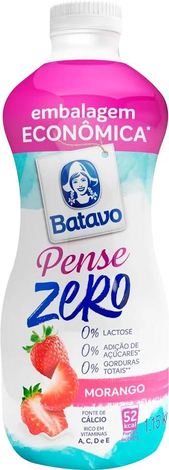 Batavo iogurte desnatado pense zero com preparado de morango (1,15 L)
