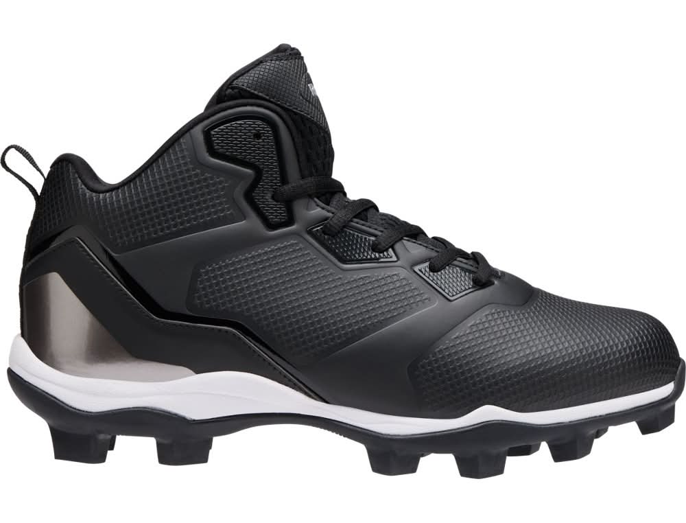 Riddell Men’s Ronan Mid Football Cleats, Black, 10.5