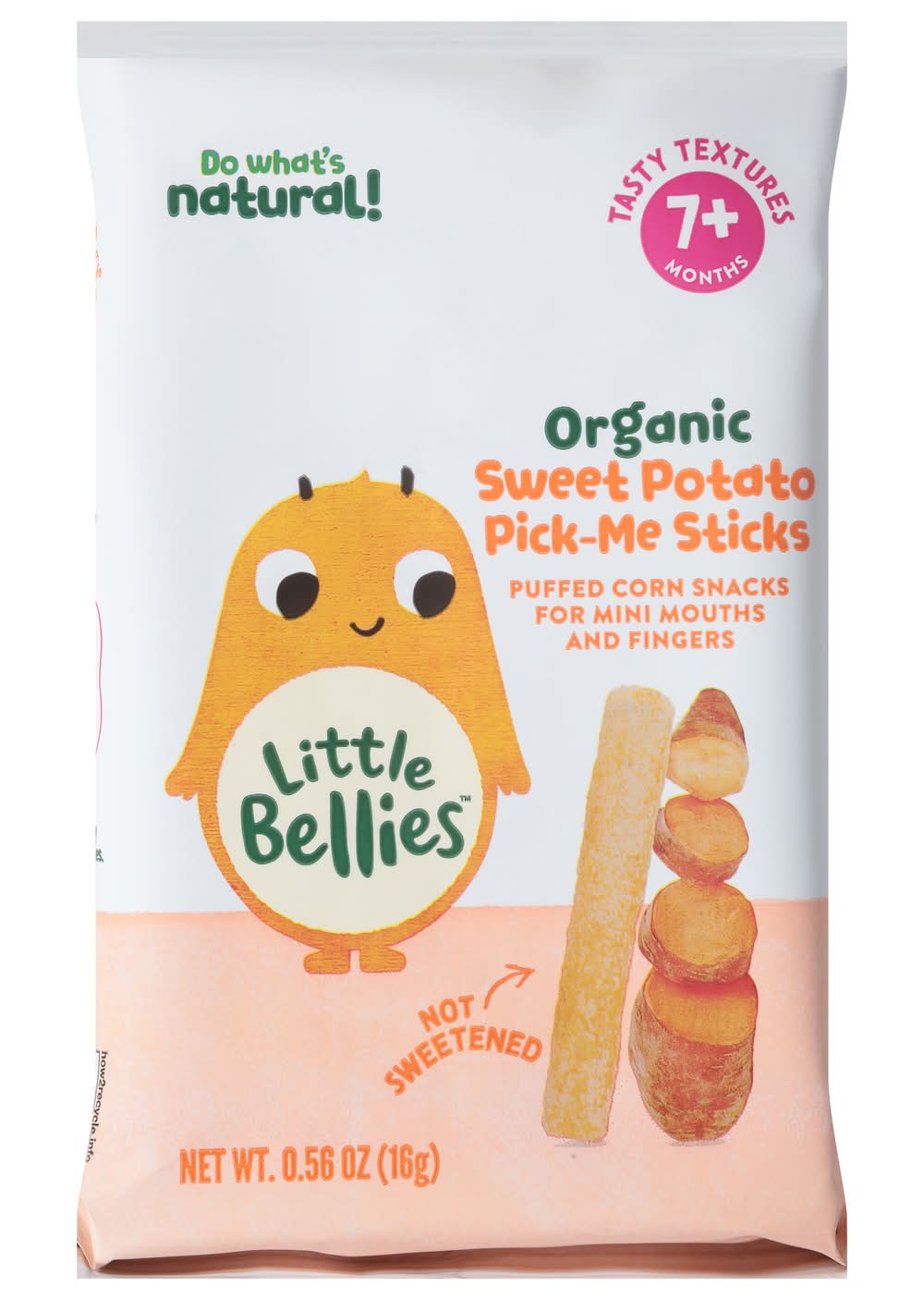 Little Bellies Organic Pick Me Sticks Baby Snacks 7+ Months, Sweet Potato (0.56 oz)