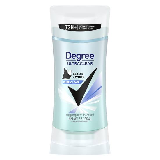 Degree Antiperspirant & Deodorant Stick 72-Hour Ultraclear Black + White - Pure Clean, 2.6 OZ