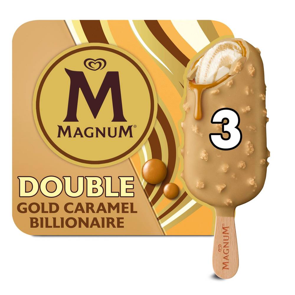 Magnum Double Gold Caramel Billionaire Ice Cream Sticks 3x85 ml