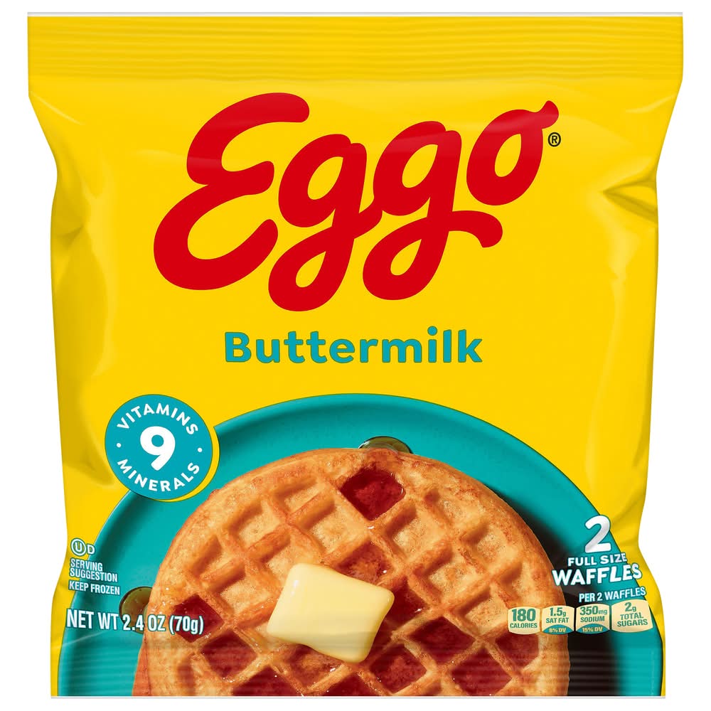 Eggo Full Size Waffles, Buttermilk (2.4 oz, 2 ct)