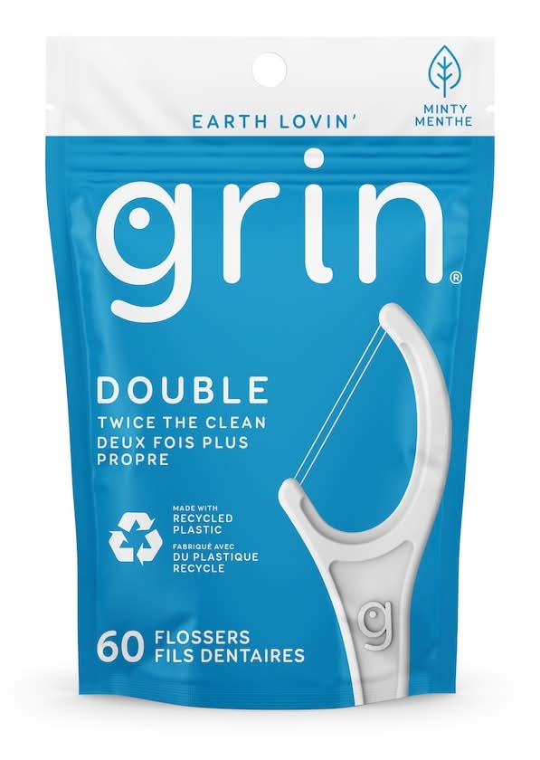 Grin Double Flossers, Mint (60 ct)