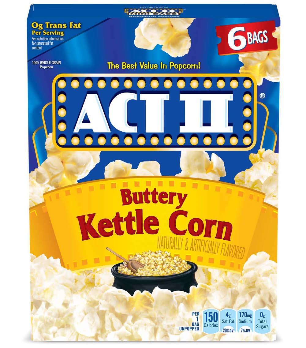 Act II Buttery Kettle Corn Microwave Popcorn (16.5 oz, 6 ct)