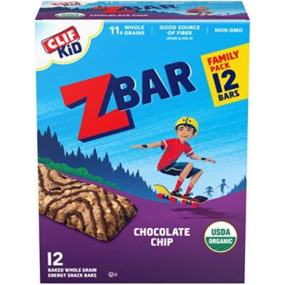 Clif Kid Zbar Chocolate Chip Organic Snack Bars - 12 Count