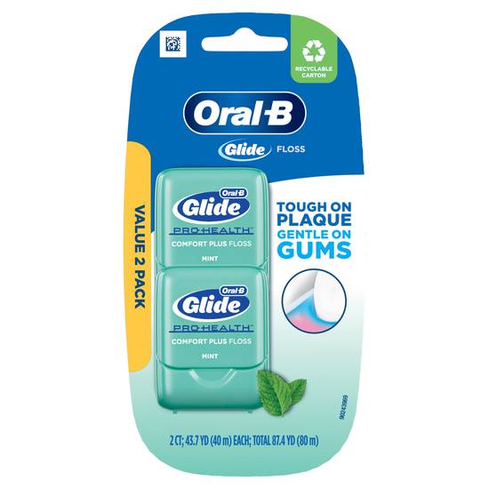Oral-B Glide Pro-Health Comfort Plus Floss, Mint, 40 M, 3 pack