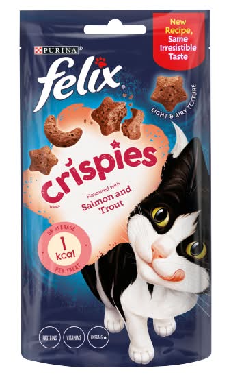 Purina Felix Salomon-Trout, Crispies Cat Treats (45g)