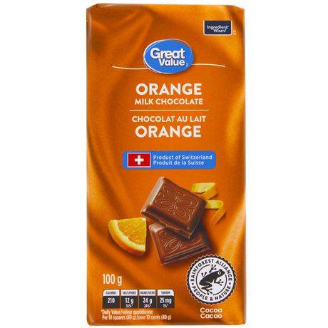 Great Value Orange Milk Chocolate (100 g)