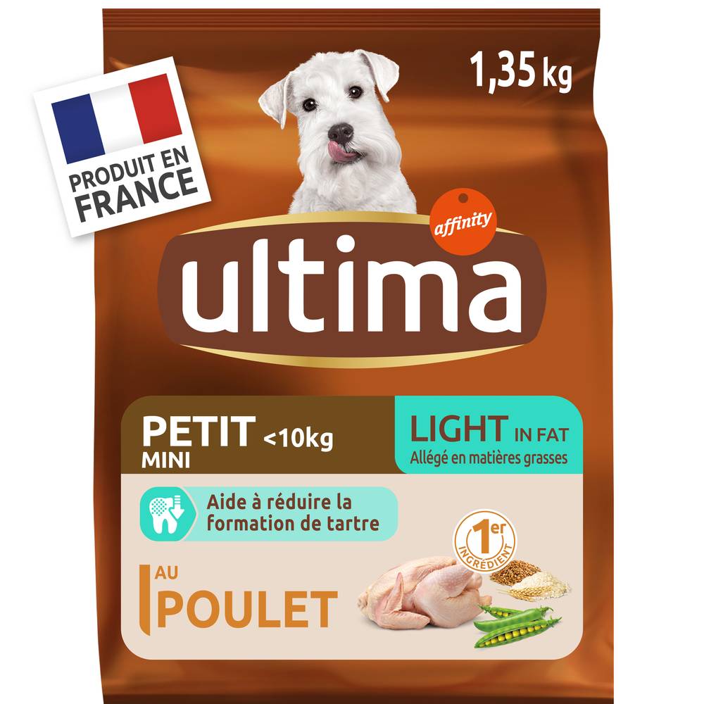 Ultima - Croquettes petit chien light, poulet (1,35mg)