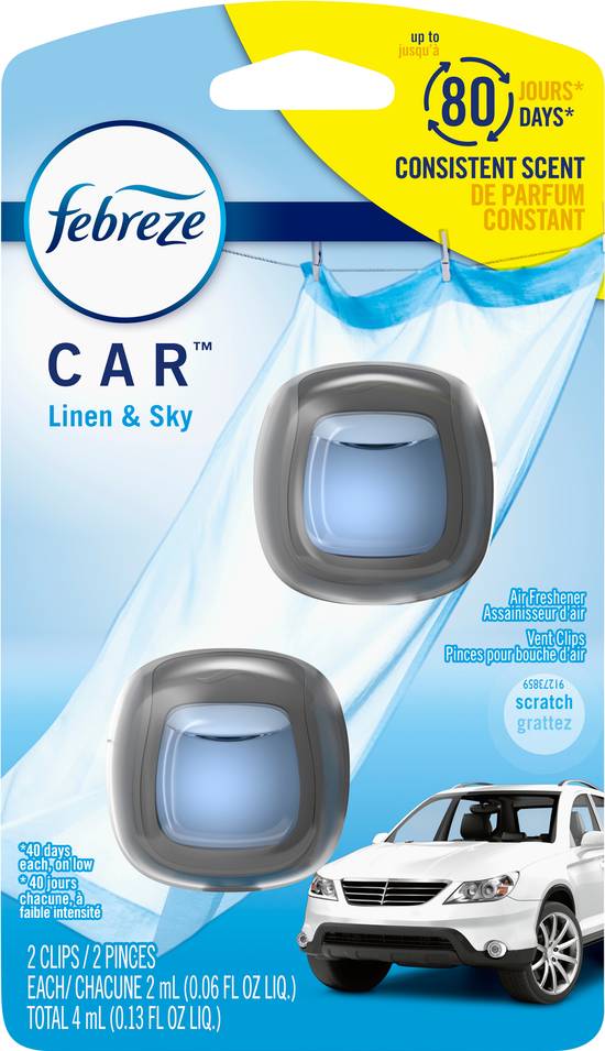 Febreze Car Linen & Sky Air Freshener (2 ct)