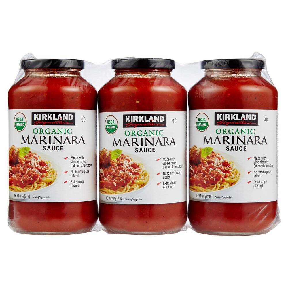 Kirkland Signature Organic Marinara Sauce, 2 lbs, 3-pack