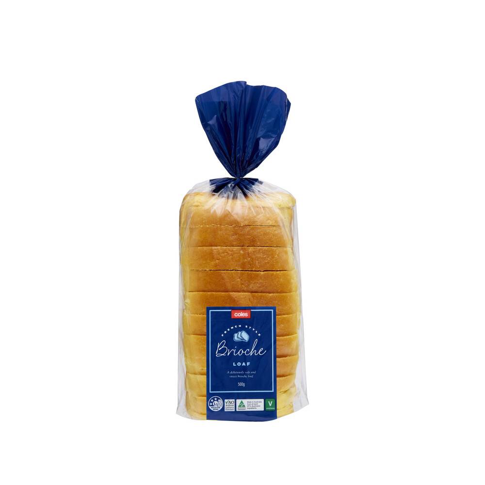 Coles Brioche Loaf Sliced 500g