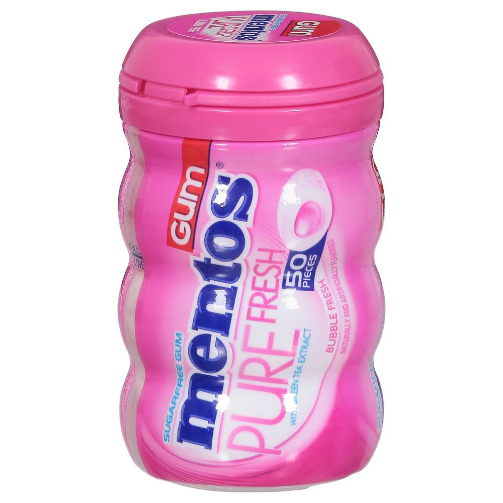 Mentos Pure Fresh Sugar Free Bubble Fresh Gum, Green Tea (50 ct)