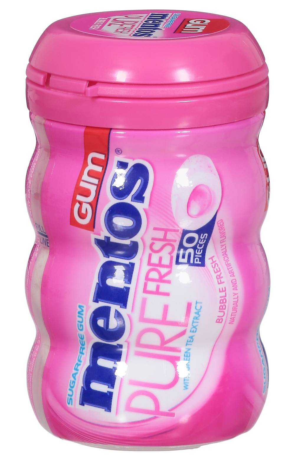 Mentos Pure Fresh Sugar Free Bubble Fresh Gum, Green Tea (50 ct)