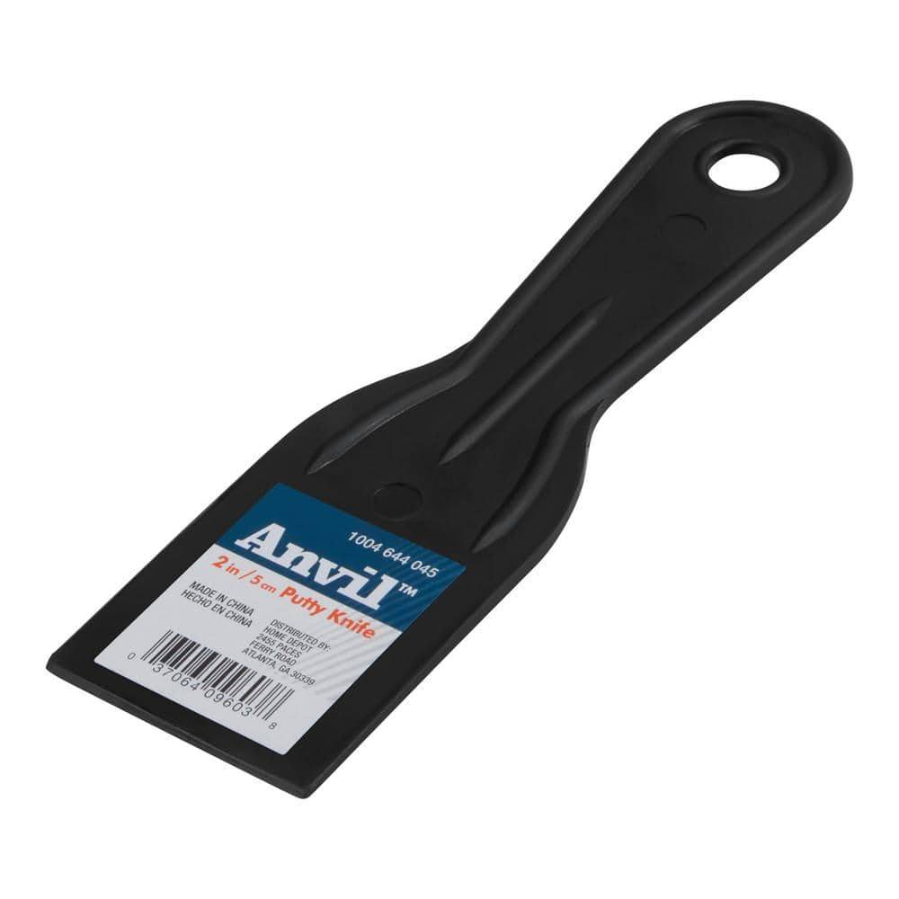 Anvil Disposable Plastic Putty Knife, 2", Black