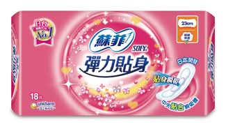 蘇菲 日用潔翼彈力貼身細緻棉柔 - 女性, 23cm (18 入)