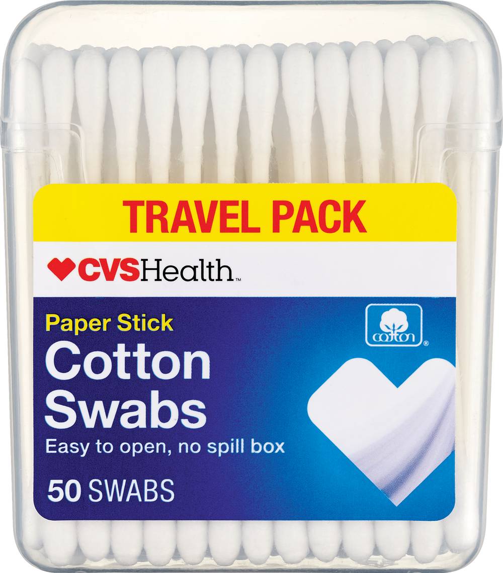 Cvs Health Cotton Swabs Paper Stick, 50 Ct