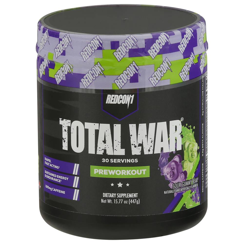 Redcon1 Total War Preworkout Sour Gummy Bear Powder