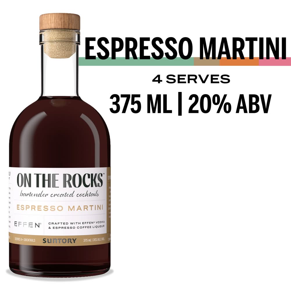 On The Rocks Effen the Espresso Martini Premium Cocktails Vodka (375 ml)