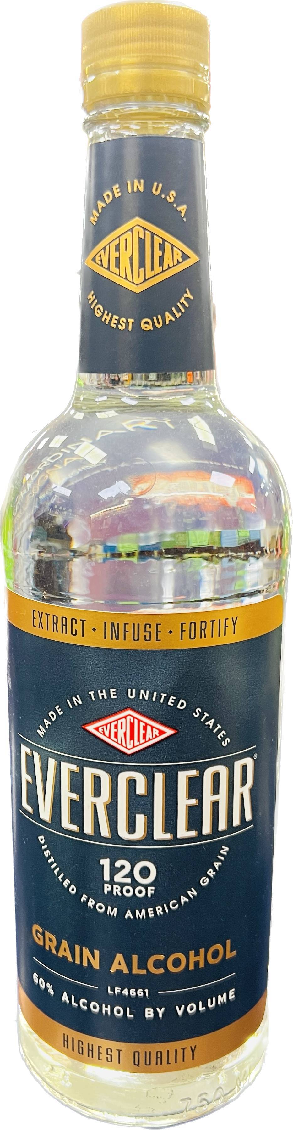 EVERCLEAR( GRAIN ALCOHOL),750ML , 120 PROOF(60%ABV) | Postmates
