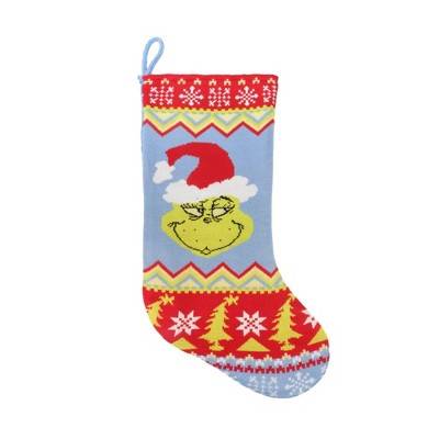 19" Dr. Seuss The Grinch Knit Christmas Stocking