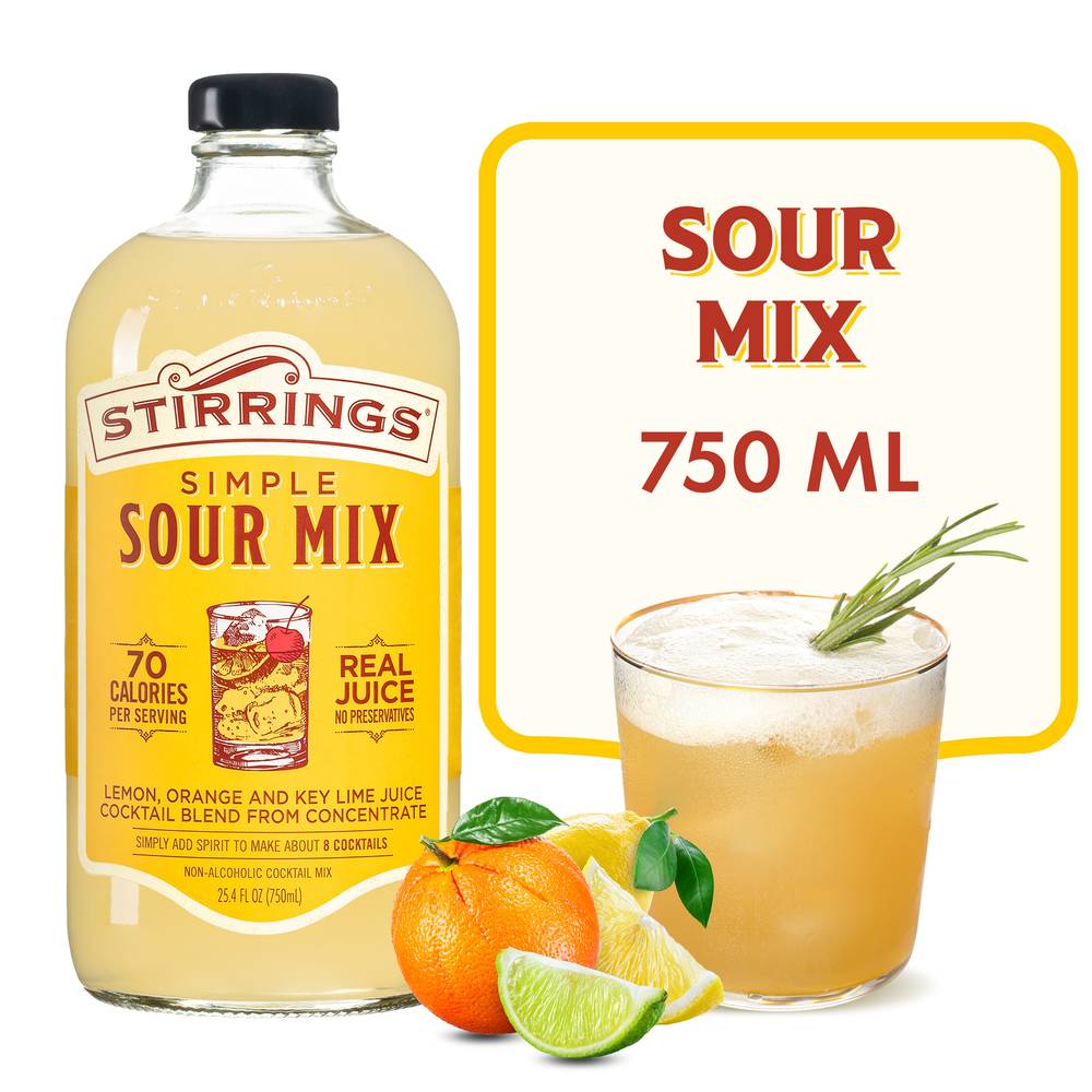 Stirrings Non-Alcoholic Simple Sour Cocktail Mixer (25.4 fl oz)