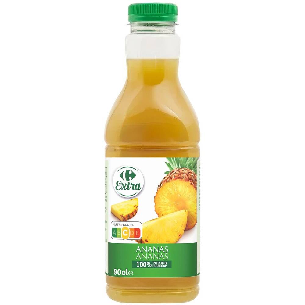 Jus d'ananas CARREFOUR EXTRA - la bouteille de 90cL