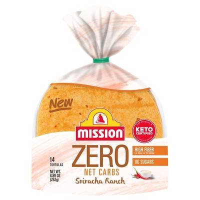 Mission Zero Net Carbs Tortillas, Sriracha Ranch (8.89 oz, 14 ct)
