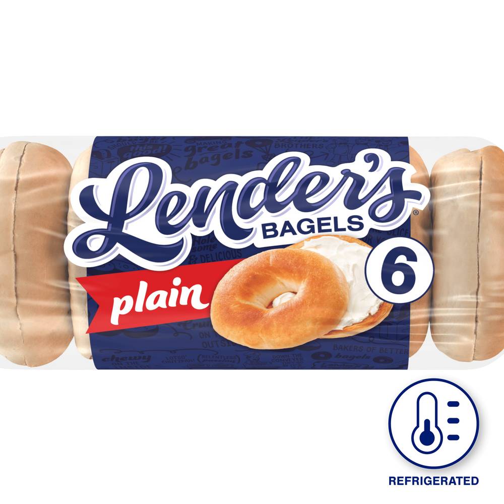 Lender's Pre-Sliced Plain Bagels (6 ct)