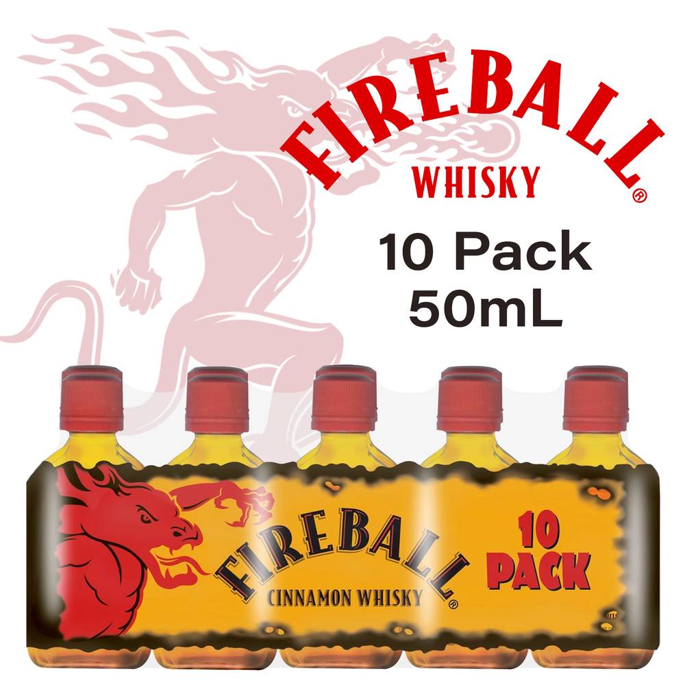 Fireball Cinnamon Whiskey Malt 42 Proof (10x 50ml bottles)