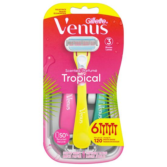 Venus Gillette Tropical Disposable Razors Value pack (6 ct)