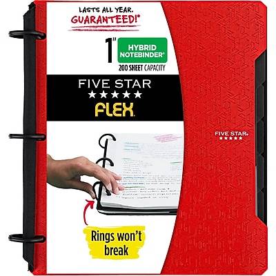 Five Star Flex Hybrid NoteBinder Customizable Notebook, 8.5 x 11, Quad, 80 Sheets (29104)