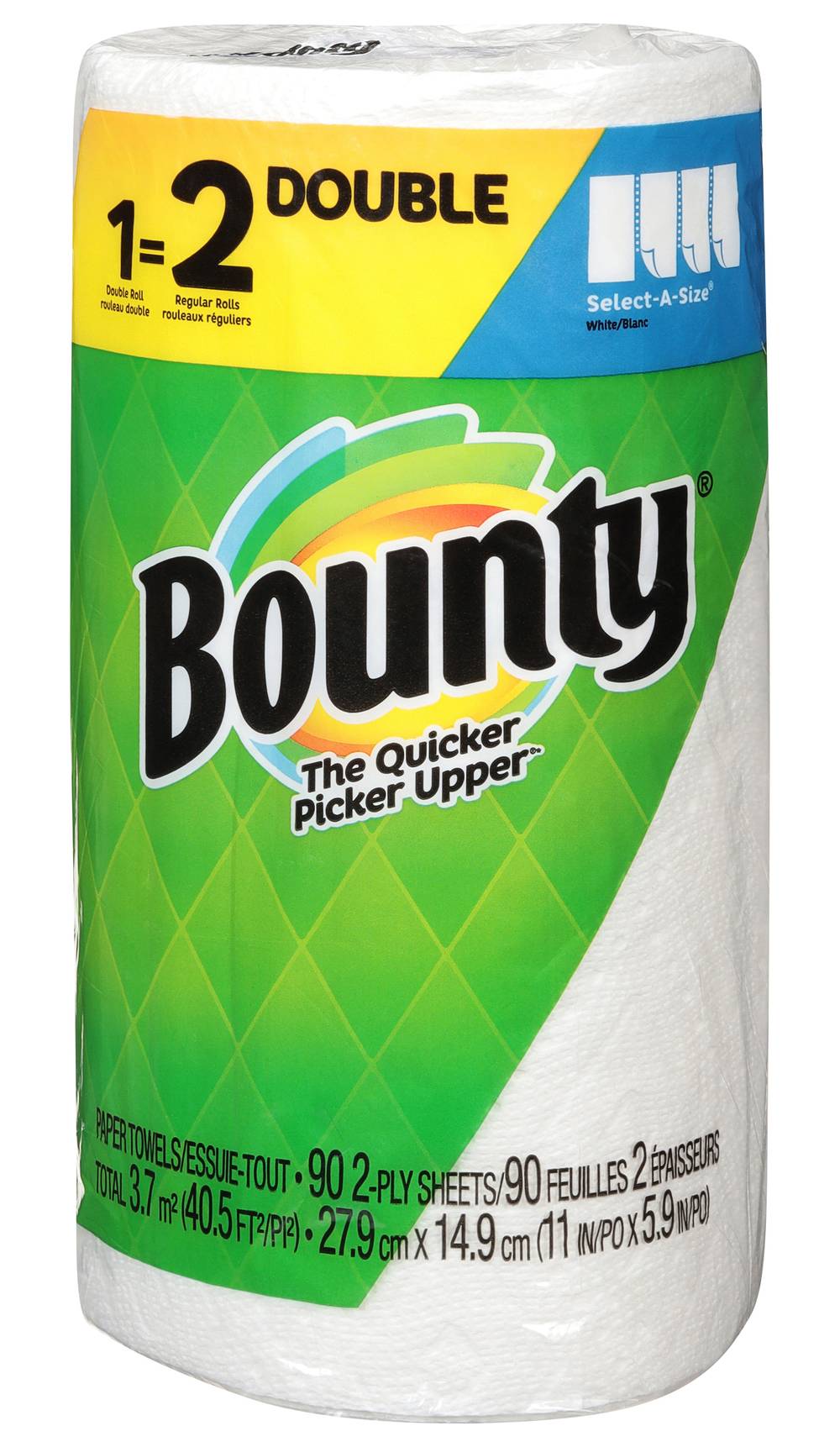 Bounty Double Roll Paper Towels, 27.9x14.9 cm, White (90 ct)