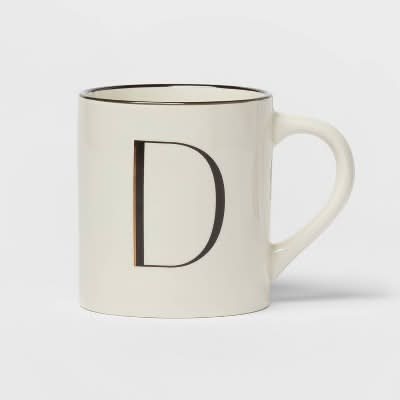 Threshold 16Oz Stoneware Monogram D Mug Ivory