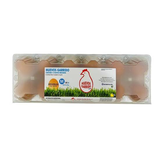 Huevos frescos categoría A clase M Huevos Garrido caja 12 unidades)