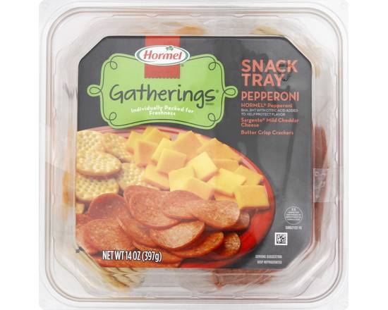 Hormel · Gatherings Pepperoni Cheddar Cheese & Crackers Snack Tray (14 oz)