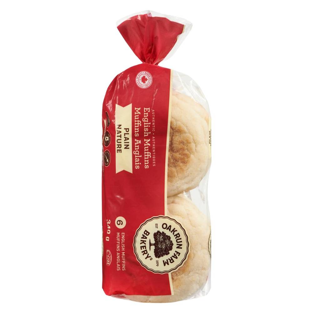 Oakrun Farm Bakery Plain English Muffins (6 per package)