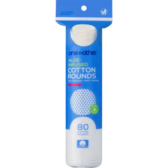 one+other Aloe-Infused Cotton Rounds, 80CT